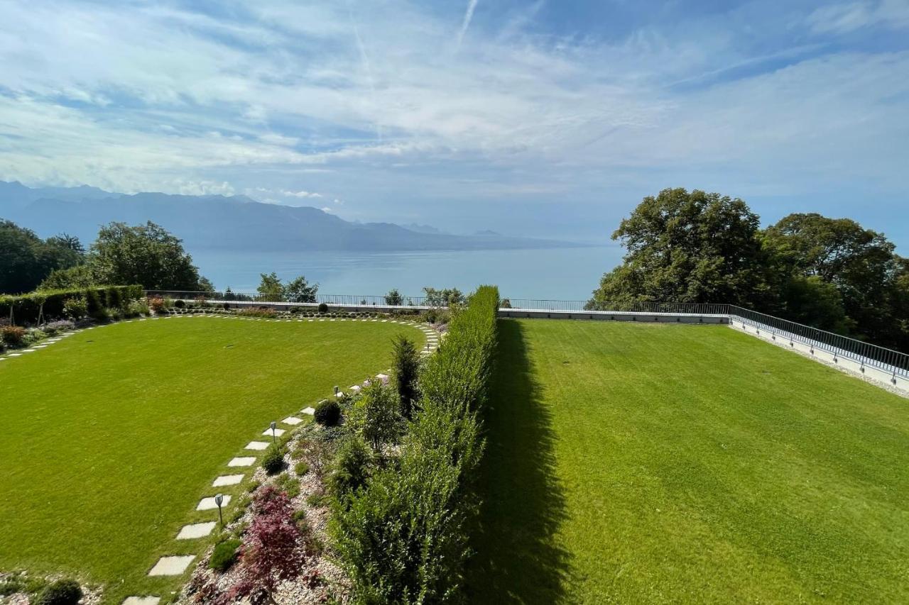 Les Terrasses De Lavaux 1 - Appartement De Luxe Avec Vue Panoramique Et Piscine Puidoux Εξωτερικό φωτογραφία