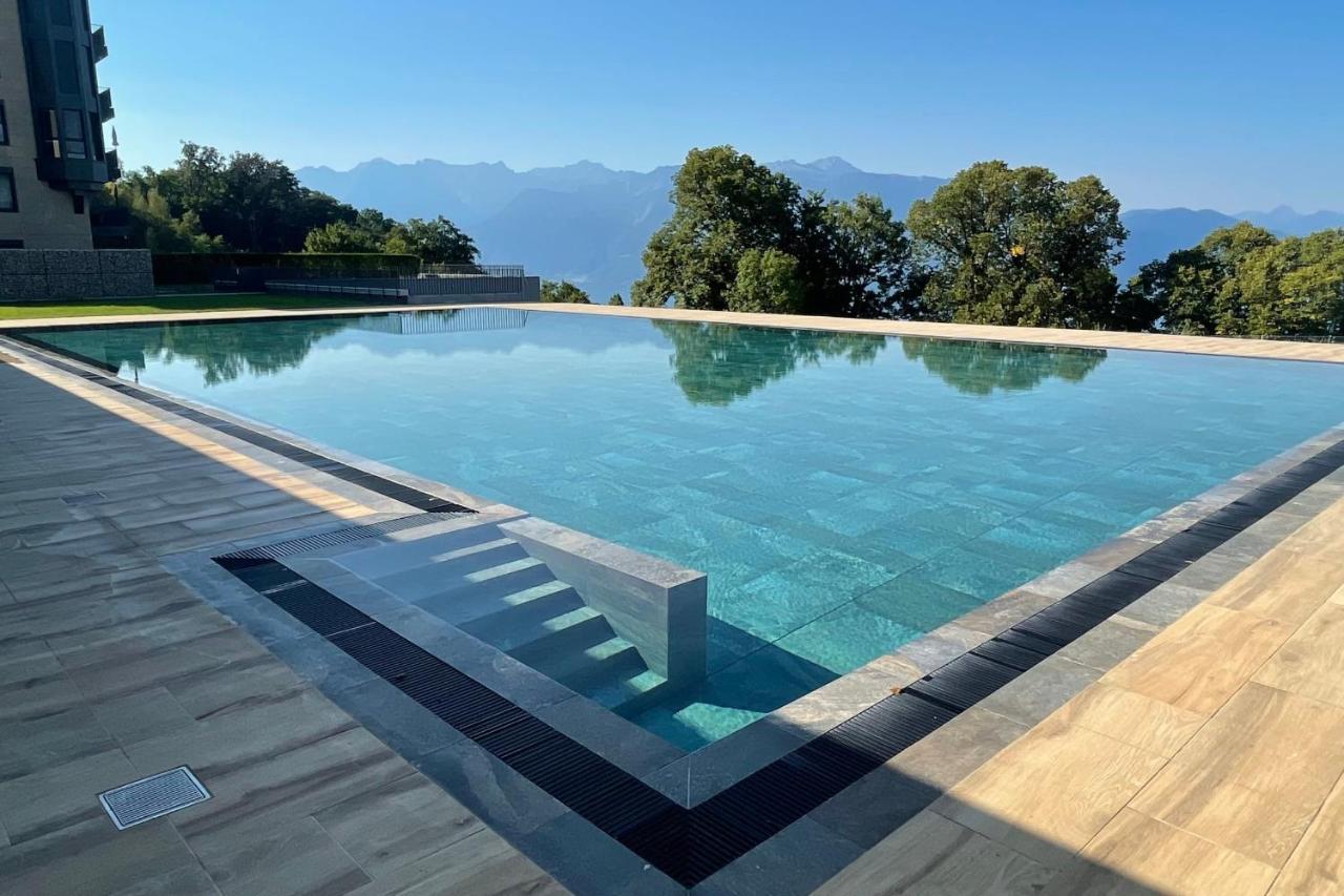 Les Terrasses De Lavaux 1 - Appartement De Luxe Avec Vue Panoramique Et Piscine Puidoux Εξωτερικό φωτογραφία